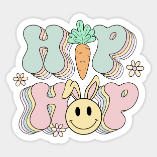 Hip Hop Groovy Easter 2024 Bunny Ears Retro Vintage Sticker